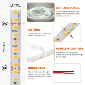 LED Strip Light 24V, 10m / 20m - Neutral White / Warm Yellow - Image 4