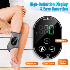 Ankle Massager with Heat, Foot Ankel Brace, Cordless Ankle Heating Pad with 6 Heat, 3 Vibration & Timer Modes - Image 3