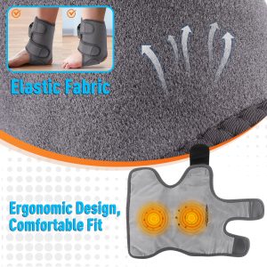 Ankle Massager with Heat, Foot Ankel Brace, Cordless Ankle Heating Pad with 6 Heat, 3 Vibration & Timer Modes - Image 4