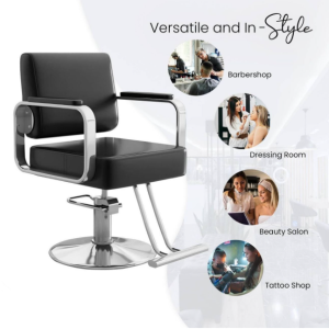 Hydraulic Barber Styling Chair, Salon Chair, Height Adjustable Salon Seat with 360° Swivel and Heavy Duty Base - Image 3