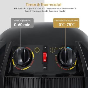 Professional Salon Hair Dryer 950 Watt - Adjustable Height, 5-Star Caster Base, 60 Min Timer, Auto Shut-Off, Temp Control & 6-Speed Fan - Image 5