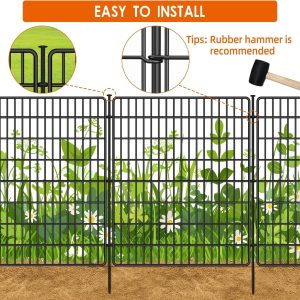Metal Garden Fence ,Heavy Duty Garden Fence with Gate 6/9/10 Panels - Image 5