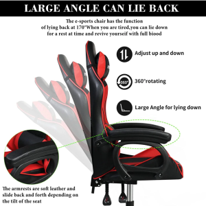 Ergonomic Gaming Chair, Comfortable Swivel Computer Chair, Adjustable Gamer Chair, Desk Chair - Image 2