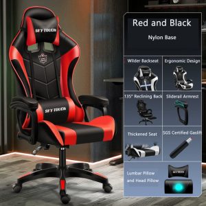 Ergonomic Gaming Chair, Comfortable Swivel Computer Chair, Adjustable Gamer Chair, Desk Chair - Image 6