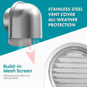 304 Exhaust Air Vent Cover Stainless Steel 150mm - Image 4