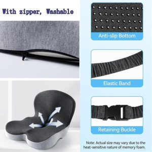 Memory Foam Seat Cushion with Ergonomic Back Support - Image 7