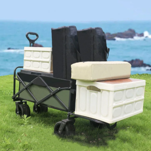 Folding Wagon Cart, Large Capacity Foldable Beach Wagon - Image 3