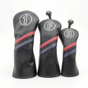 Golf Club Headcovers, PU Leather Driver Fairway Woods Hybrid Cover, Putter Head Cover - Black - Image 8