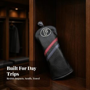 Golf Club Headcovers, PU Leather Driver Fairway Woods Hybrid Cover, Putter Head Cover - Black - Image 3
