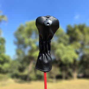 Golf Club Headcovers, PU Leather Driver Fairway Woods Hybrid Cover, Putter Head Cover - Black - Image 5