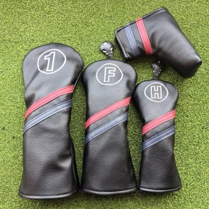 Golf Club Headcovers, PU Leather Driver Fairway Woods Hybrid Cover, Putter Head Cover - Black - Image 7