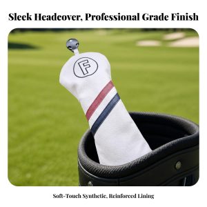 Golf Club Headcovers, PU Leather Driver Fairway Woods Hybrid Cover, Putter Head Cover - White - Image 5