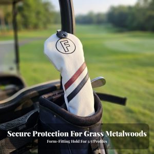 Golf Club Headcovers, PU Leather Driver Fairway Woods Hybrid Cover, Putter Head Cover - White - Image 7