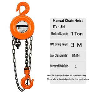 Heavy Duty Hand Chain Hoist, Lift Manual Hand Chain Block 10ft - Image 2