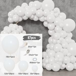 Balloons 87 pcs White Balloons Garland Arch Kit - Image 2