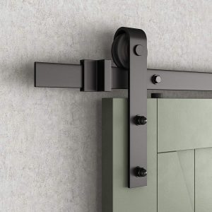 Sliding Barn Door Hardware Hangers 2pcs (Black) (J Shape Hangers) - Image 4