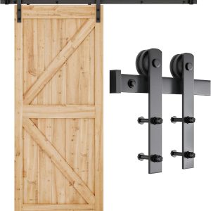 8ft Sliding Barn Door Hardware kit, Fit 42-48" W DoorPanel - Image 1