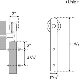 6ft Sliding Barn Door Hardware kit, Fit door panel width: 36" - Image 5