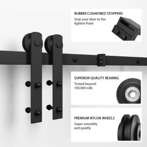 10ft Sliding Barn Door Hardware kit, Fit 60" Wide Door Panel - Image 4