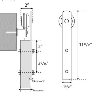 6.6ft Sliding Barn Door Hardware kit, Fit 36-40" W Doorpanel - Image 6