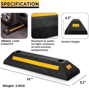 Heavy Duty Rubber Parking Stopper for Garage 2Pack - Image 2